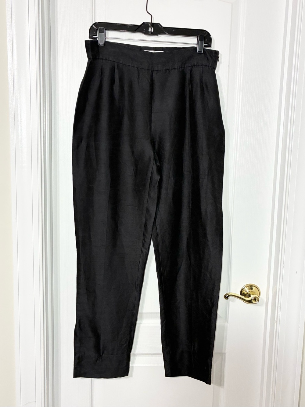VTG 90s MaxMara SILK Blend High Rise Tapered Pants ITALY MADE Black Size 14